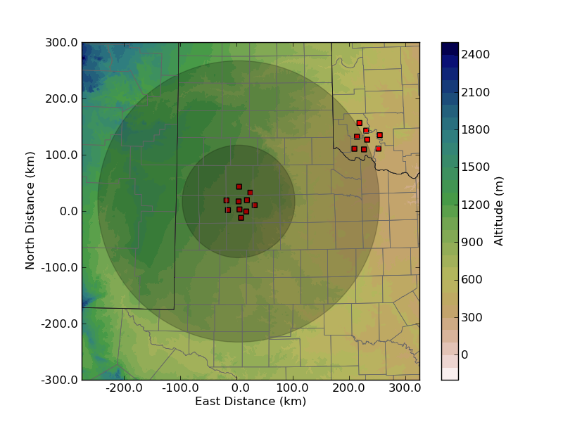 West Texas Lightning Mapping Array Coverage Map